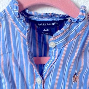 EUC Ralph Lauren Shirt with ruffle edges